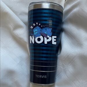 Tervis Navy and Blue Striped Tumbler with Sleeping Stitch